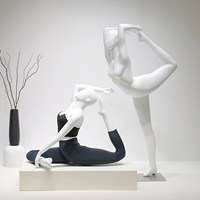 Maniquí de Fibra de Vidrio Femenino de Cuerpo Completo Sentado con Cabeza para Exhibición de Ropa Interior, Soporte de Exhibición, Modelo para Yoga y Pilates
