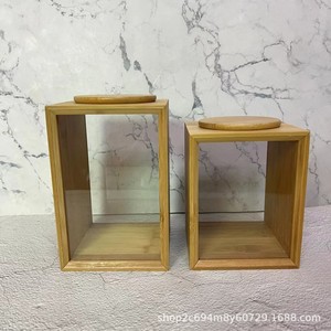 Bamboo Storage <b>Jar</b> Square With Bamboo Lid Natural Wood Color <b>Large</b> Capacity For Nuts Coffee Snacks - Product Image 4