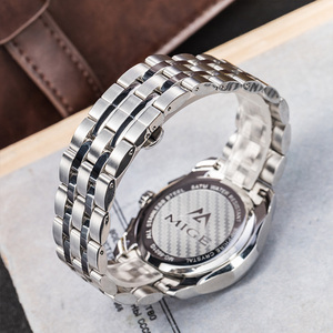 Reloj de Hombre Personalizado de Lujo, de Acero Inoxidable, con Movimiento Mecánico Automático Miyota, Resistente al Agua, Cronógrafo, Esfera con Agujas, Correa de 20 mm - Product Image 3