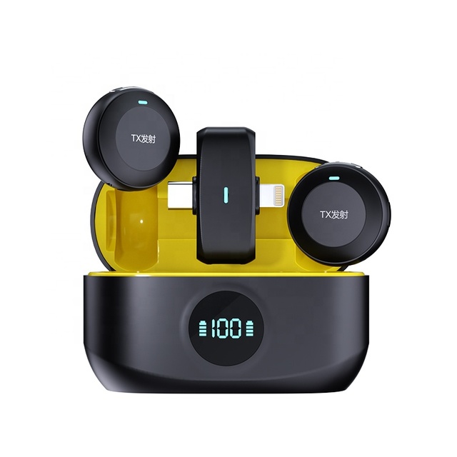 K31 2-in-1 Plug-and-Play Pro Dual Wireless Microphone with Noise Reduction TikTok Portable Podcasting Micro Music Studio