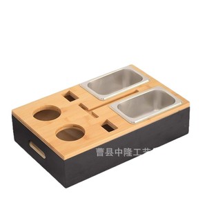 Boîte à collation en bois massif pour canapé, support de télécommande de bureau, boîte de rangement pour gobelets, plateau organisateur pour fruits et boissons. - Product Image 1