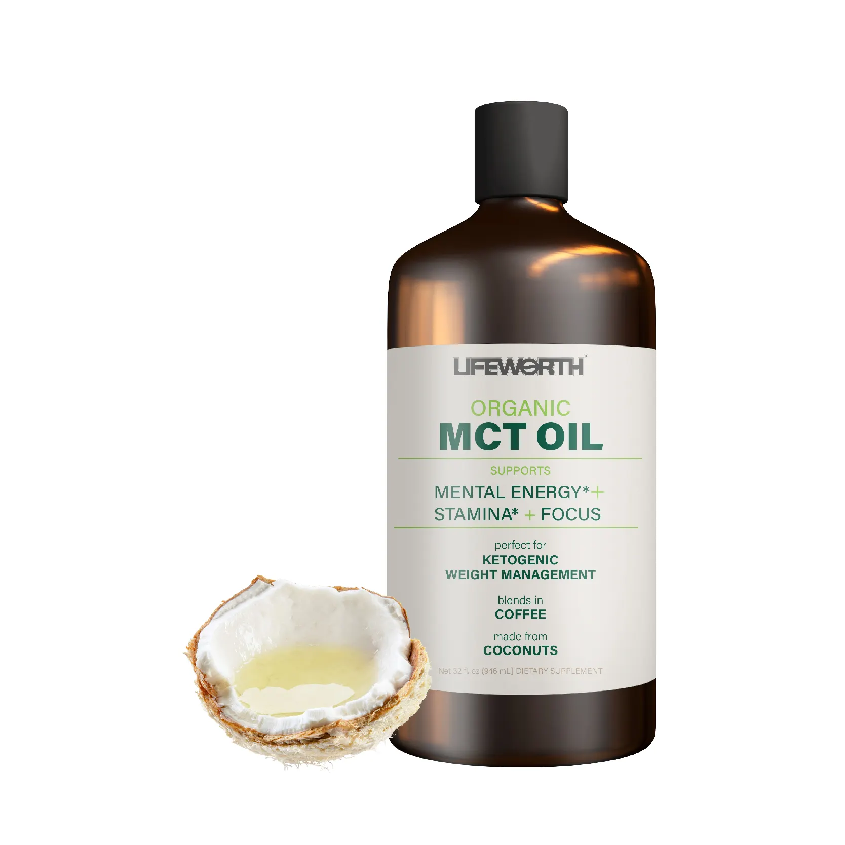 Lifewort-aceite de coco mct, aceite de calidad alimentaria, orgánico, a granel, c8 c10
