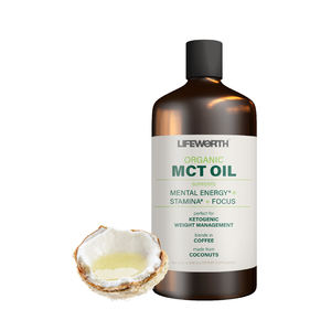 Aceite de coco fraccionado a granel orgánico para el cabello de grado alimenticio LIFEWORTH C8 C10 - Product Image 1