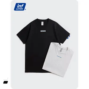 남성 도매 재고 코튼 블랙 Tshirt 드롭 배송 대형 컷 바느질 남성 티셔츠