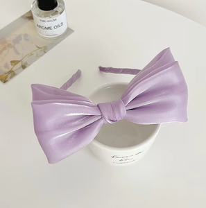 إكسسوارات شعر يابانية كورية لربيع وصيف الشعر من الساتان الحريري ربطة رأس بفيونكة كبيرة للسيدات والفتيات جميلة - Product Image 4