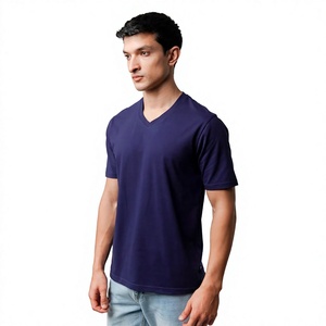 T-shirt Premium Homme Col V Manches Courtes Basique Décontracté Printemps Été Automne Personnalisation Marque OEM ODM Fournisseur Grossiste - Product Image 4