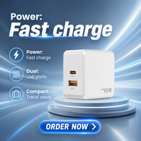 Chargeur GaN NIUBAILE (version coffret cadeau) Câble de 0,9 m 45 W Charge rapide haute puissance Ports USB-A + Type-C PD3.1 OTP Pliable