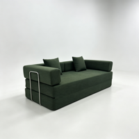 Canapé-lit modulaire compressible en velours côtelé sans armature, convertible, pour le sol, avec mousse haute densité, pour salon