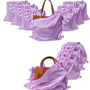 Luxury <b>Shoes</b> Covers Custom Logo Dust Proof Storage Large Silk Pouch <b>Satin</b> Drawstring Dust Bag for Handbags - Product Image 1