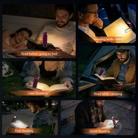 Lampe de lecture LED mini USB rechargeable, portable, à clip, luminosité réglable, température de couleur réglable, pliable, pour chambre à coucher
