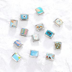 Série italienne d'accessoires de bracelet tendance en bleu de style dessin animé - Accessoires de bracelet modulaires créatifs - Product Image 4