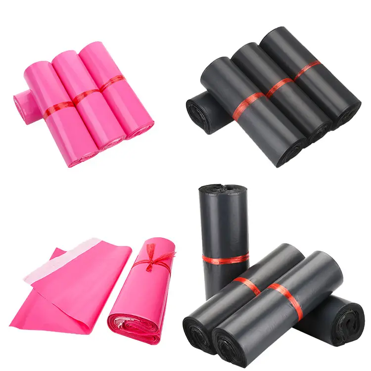 32*45cm self adhesive poly mail courier bag customize pink printed poly mailer
