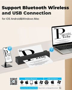 Impresora Térmica Jiuyin D80, Inalámbrica, sin Tinta, 203dpi, Tamaño Pequeño, para Tatuajes, Compatible con iOS, Android, Laptop, Hogar y Oficina - Product Image 3