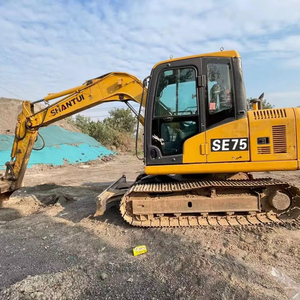 Petite excavatrice d'occasion en usine de Chine, Shantui SE75, excavatrice sur chenilles de 7,5 tonnes, moteur de machines de terrassement, cylindres KYB - Product Image 1