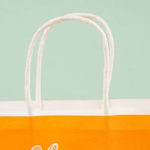 Bolsa de Compras con Asa Retorcida, Impresa con Logotipo, en Papel Kraft Blanco y Marrón - Product Image 6