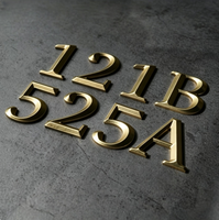 Numéros de maison en laiton antique, plaque en aluminium personnalisée, montage flottant, panneau d'adresse d'entrée