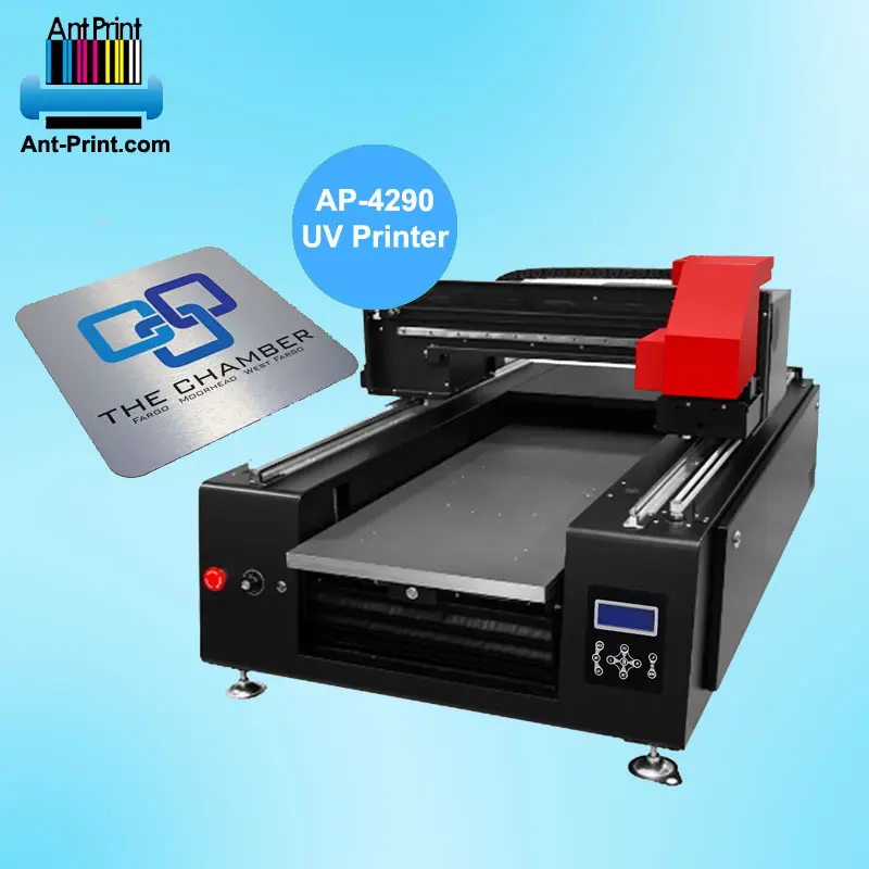 Heißer Verkauf 4290 UV-Drucker Metall Stahl Drucker auf Aluminium drucker Metall karten Druckmaschine mit 3D-Prägung