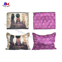 Sac en satin personnalisé avec fermeture éclair, sacs à cheveux sur mesure, sac en satin durable pour extensions de cheveux, pour emballage