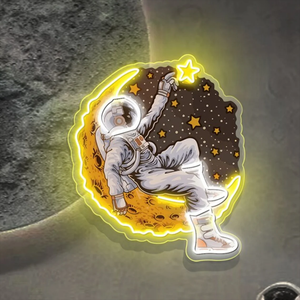 Letrero de neón Led Spaceman personalizado, diseño de pared de astronautas, tienda, logotipo comercial, letrero de neón, diseño de luz para la decoración de pared de tu tienda - Product Image 1