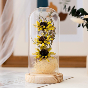 Flor Eterna con Cubierta de Cristal, Girasol, Flor de Sésamo, Luz Nocturna LED, Regalo de Navidad y San Valentín, Venta al por Mayor de Fábrica - Product Image 4