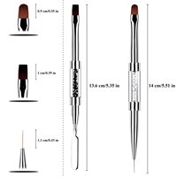 Stylo à ongles rond à double tête en gel avec brosse à cheveux en nylon Colle colorée Bâton de gaufrage