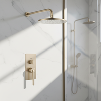 Douche moderne simple chromée avec cartouche en laiton et jet de pluie, fixation murale pour usage domestique