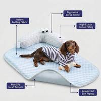Colchoneta Refrigerante para Mascotas al por Mayor con Almohada Ergonómica en Forma de Nube, Cama de Verano de Seda Helada de Enfriamiento Instantáneo para Perros y Gatos - Directo de Fábrica