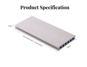 Échantillon gratuit couleur personnalisable plancher de <span class=keywords><strong>bois</strong></span> <span class=keywords><strong>extérieur</strong></span> en plastique imperméable <span class=keywords><strong>incolore</strong></span> inodore double co-extrudé terrasse - Product Image 5