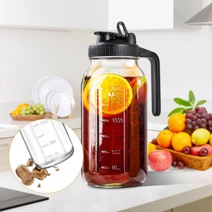 Jarra de vidrio con tapa de 2 cuartos, tipo Mason, con boquilla de boca ancha, para leche materna, té helado y bebidas frías - Product Image 6