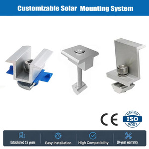 Kit de montage pour panneaux solaires, pinces fin/moyenne en aluminium, 6005/T5 - Product Image 1