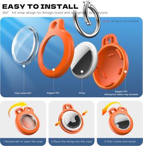 Porta Llaves Impermeable con <span class=keywords><strong>Caja</strong></span> de Seguridad con Cable, Compatible con Apple, Funda Protectora Antipérdida Ultra Resistente - Product Image 3