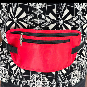Sac de taille antivol multifonctionnel en tissu Oxford, sangle réglable, pour sports de plein air, unisexe, rouge - Product Image 2