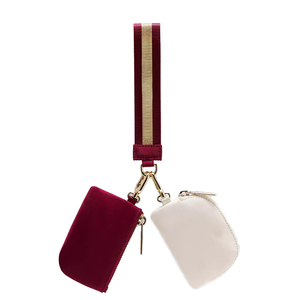 Portefeuille double de luxe de créateur, porte-cartes, mini-sac à monnaie, double pochette zippée, porte-clés bracelet - Product Image 1