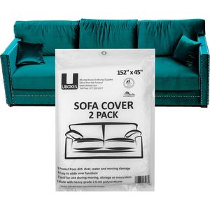 Funda para sofá, paquete de 2, 152 x 45 pulgadas, impermeable, protector de muebles para mudanzas y almacenamiento - Product Image 2