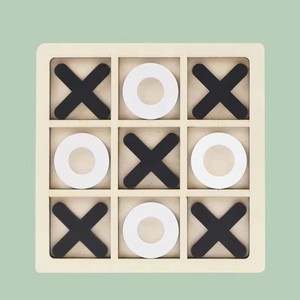 Juego de Mesa Tic Tac Toe de Madera, 9 Cuadrículas, Juego <span class=keywords><strong>XO</strong></span> de Una o Dos Capas, Juguete Educativo Familiar para Niños - Product Image 3