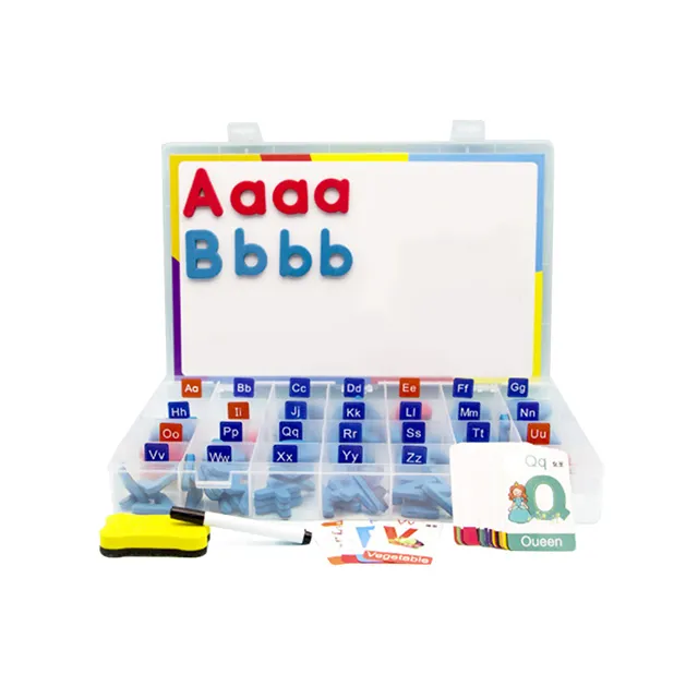 Juguete de letras a juego para niños, juguetes educativos del alfabeto, material didáctico, letras minúsculas magnéticas para clase de inglés