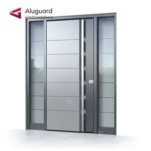 Porta d'ingresso morden di ingresso per porte in metallo di sicurezza esterna di lusso con porte in alluminio per campanello video per la casa