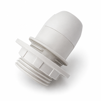 Douille de lampe E12 en plastique de haute qualité, support blanc E12 à filetage partiel avec anneau extérieur pour lampe de table et lumières de Noël
