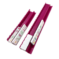 Juego de Empujadores de Fichas de Mahjong Americano de Lucite Moderno Personalizado, Regla Magnética Ondulada de Acrílico Magenta de 20 Pulgadas