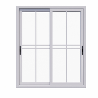 Faible coût rupture thermique ouragan résistant aux chocs vinyle blanc UPVC fenêtres coulissantes avec double vitrage verre