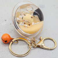 Nouveau flottant Boba porte-clés mobile liquide lait thé tasse porte-clés sac pendentif Boba porte-clés bulle thé acrylique porte-clés