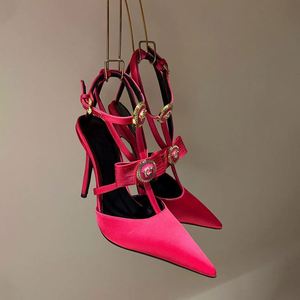 Bowknot Thin-<b>heel</b> Pointed-<b>toe</b> <b>Closed</b>-<b>toe</b> Sexy Roman Single-strap High-heeled Sandals for Women - Product Image 1
