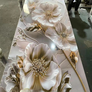 Customized 3D Printed PVC UV Board 1220*2440MM Waterproof Marble Sheet for <strong>Interior</strong> for Villa Bedroom Bathroom Living Room <strong>Hall</strong> - Product Image 1