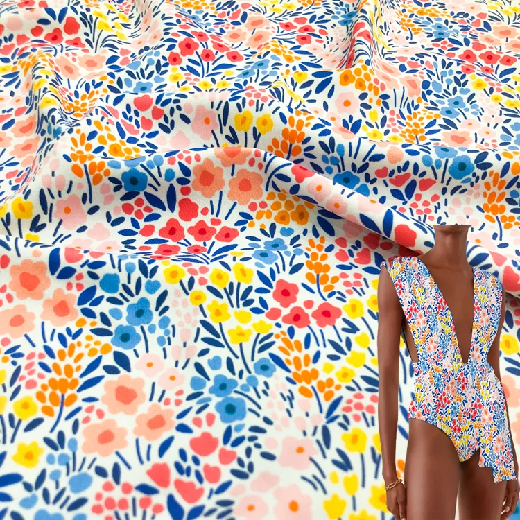 4 Way Stretch Customized Nylon Digital Custom Print Spandex Neoprene Printed Fabrics For Clothing