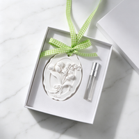 Diffuseur d'huiles essentielles en porcelaine fait main en forme de fleur, diffuseur d'arômes en céramique suspendu, désodorisant pour voiture et armoire