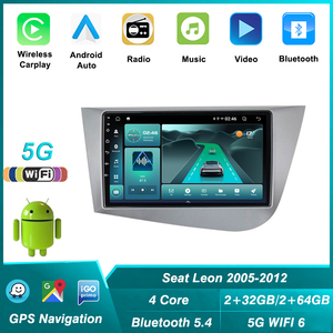 Radio de coche Android 5G WiFi 6 integrada para <span class=keywords><strong>Seat</strong></span> <span class=keywords><strong>Leon</strong></span> 2 <span class=keywords><strong>MK2</strong></span> 2005 - 2012 Carplay GPS reproductor de vídeo Multimedia autorradio Unidad Principal - Product Image 2