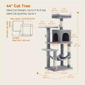 Mehrstöckiges Indoor-Katzenhaus aus Plüsch – das perfekte Geschenk für tierfreundliche Familien – ein Katzenbaum, der Ruhe und Spiel vereint für Katzen. - Product Image 5