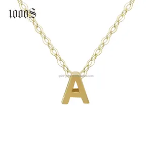 Gioielli personalizzati all'ingrosso personalizzati alfabeto collana in oro collana con ciondolo lettera 9K 14K 18K gioielli da donna