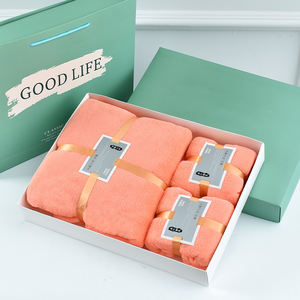 En Gros Serviette de Bain d'Hôtel Haut de Gamme Personnalisée, Coffret Cadeau 3 en 1, Polaire Corail Velours Doux, Absorbant, Comprend Serviette de Visage et de Bain - Product Image 2