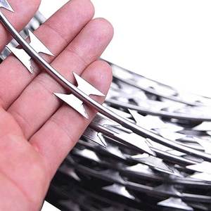 Alambre de púas de <span class=keywords><strong>concertina</strong></span> galvanizado en caliente BTO-22 al por mayor, 0.5mm de espesor, 500mm, para protección de cercas - Product Image 2